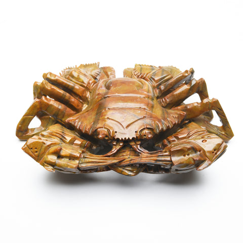 Yellow jade crab carvings【big size】