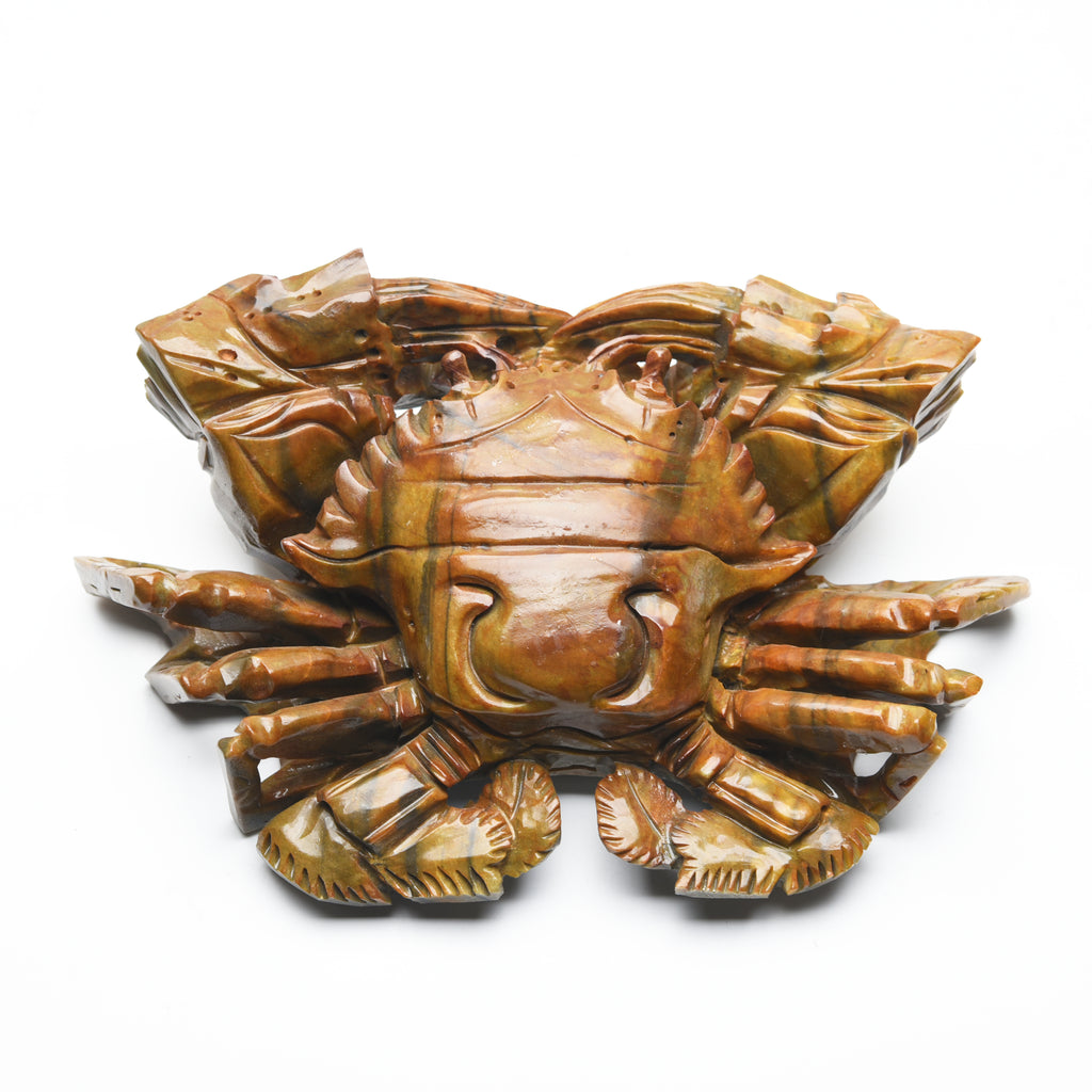 Yellow jade crab carvings【big size】