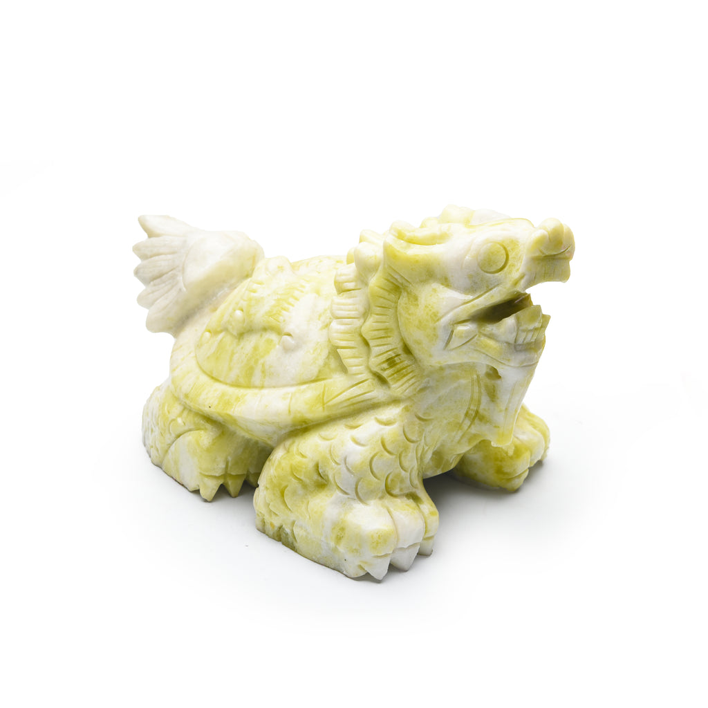 Olive jade dragon turtle and pixiu carvings【big size】