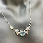 【S925 Sterling Silver necklace 4 kind material】sapphire/garnet/topaz/moonstone