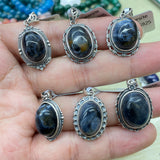 【S925 Sterling silver pendant 29 kind materials】Kunzite/amethsyt/lapis/moonstone/larimar/aurora 23/garnet/azurite