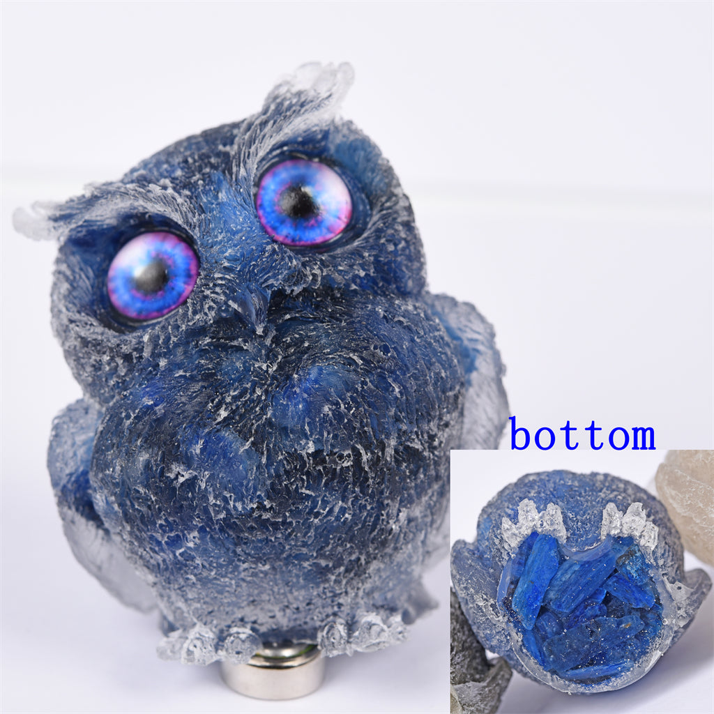 【Orgenite chips owl】Popular customers customize natural crystal ships material owls