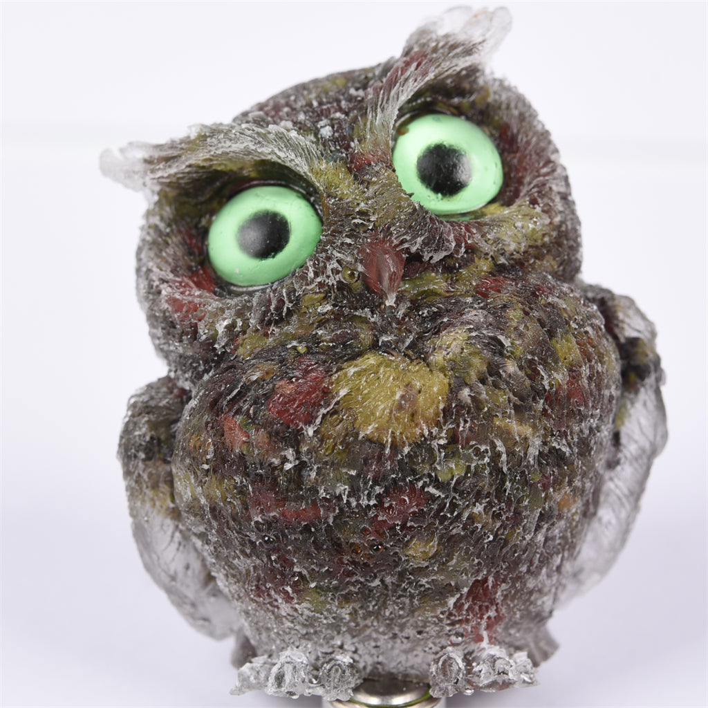【Orgenite chips owl】Popular customers customize natural crystal ships material owls