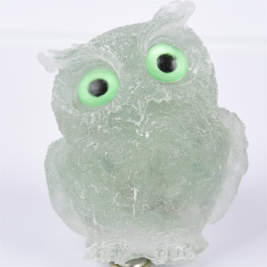 【Orgenite chips owl】Popular customers customize natural crystal ships material owls