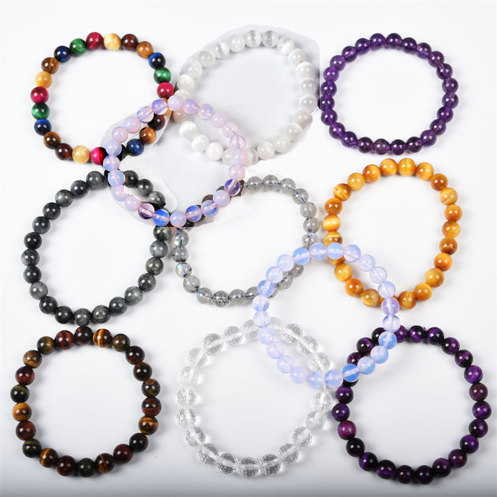 Amethyst, selenite,tiger eye,  Clear, opal, hawk eye（11 kinds, $ 4 each）