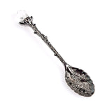 【Vintage Spoons】Fork Mini Royal Style Metal Gold Carved Coffee Snacks Teaspoon
