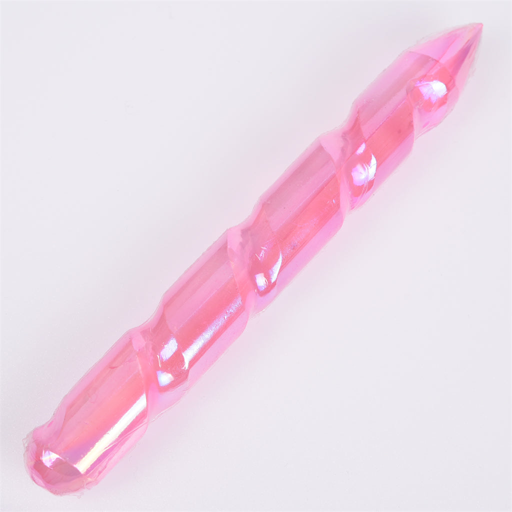 【Aura Selenite Wand】Wholesale Healing Crystal Stone Folk Crafts Rainbow Aura Selenite Wand