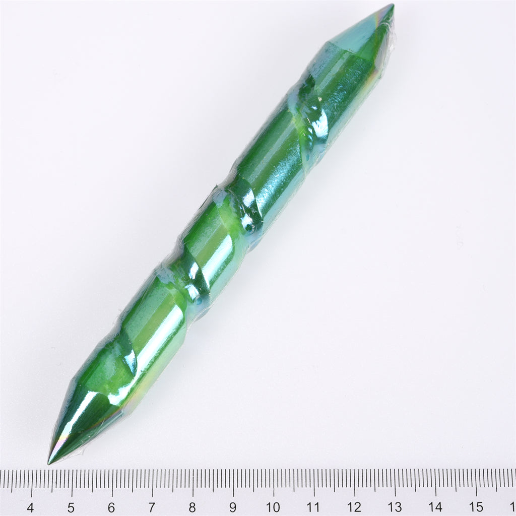 【Aura Selenite Wand】Wholesale Healing Crystal Stone Folk Crafts Rainbow Aura Selenite Wand