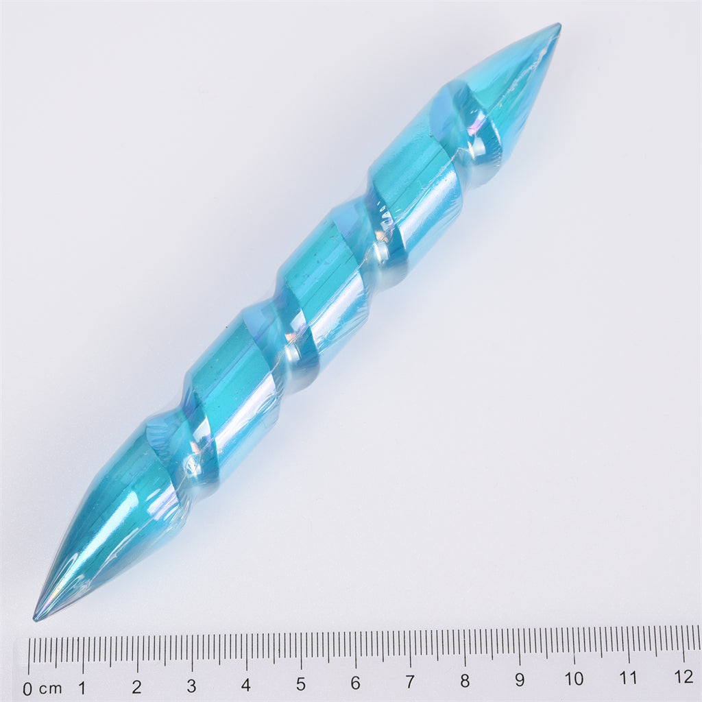 【Aura Selenite Wand】Wholesale Healing Crystal Stone Folk Crafts Rainbow Aura Selenite Wand