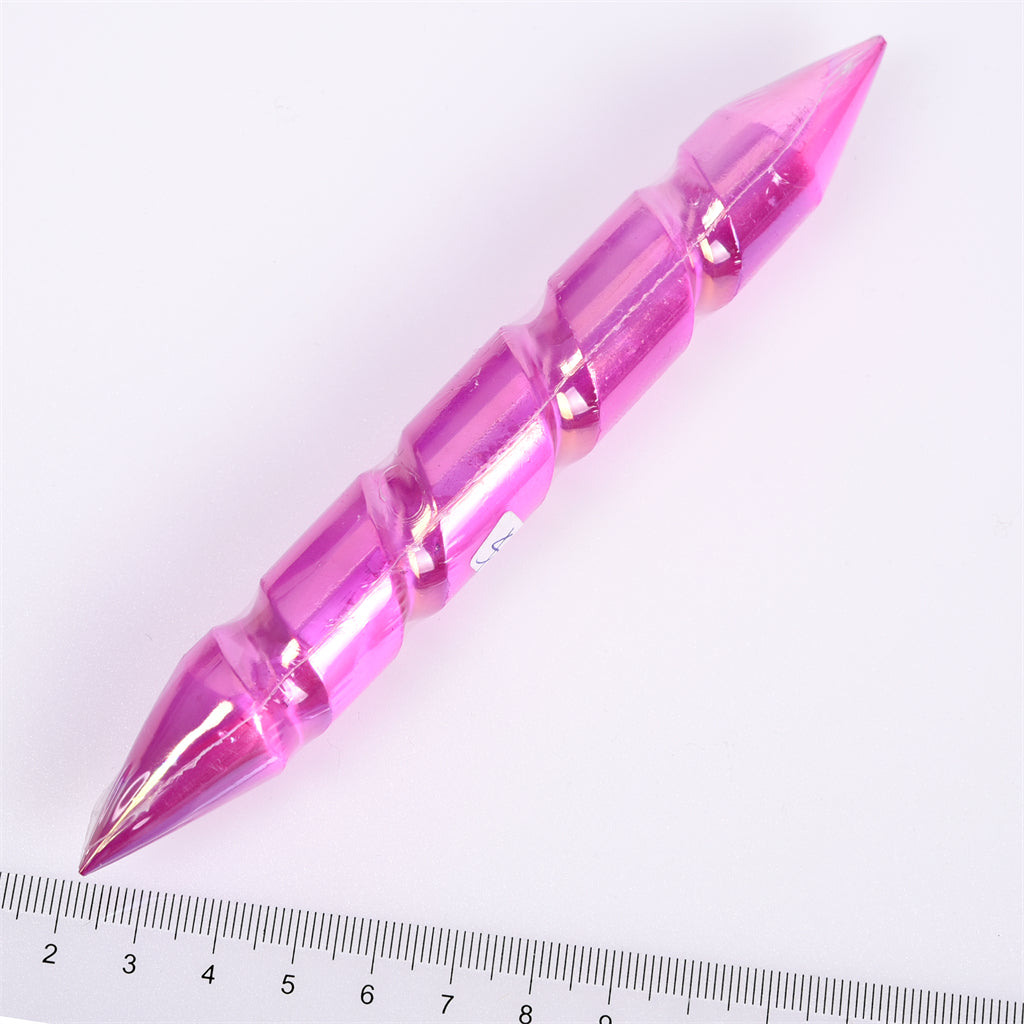 【Aura Selenite Wand】Wholesale Healing Crystal Stone Folk Crafts Rainbow Aura Selenite Wand