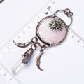 【Hot Sale】Rose Quartz MOON/SUN handmade pendent