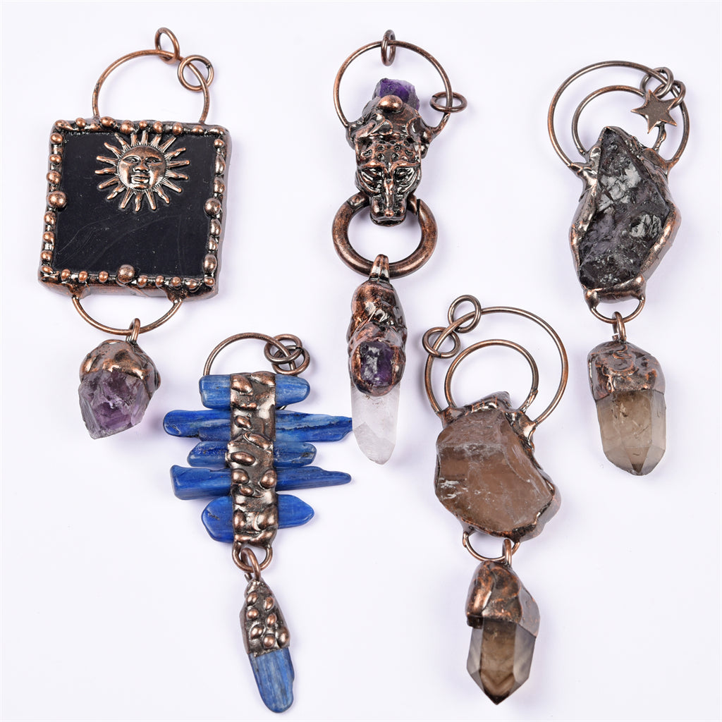 【Varma Vendo】 Kruda el Kristalo + pinta pendĉeno manfarita pendĉeno 
