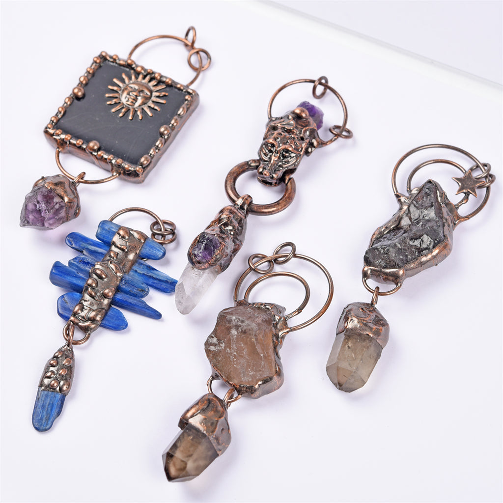 【Varma Vendo】 Kruda el Kristalo + pinta pendĉeno manfarita pendĉeno 