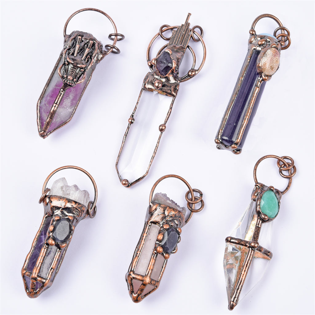 【Hot Sale】 Crystal Cluster point handmade pendent