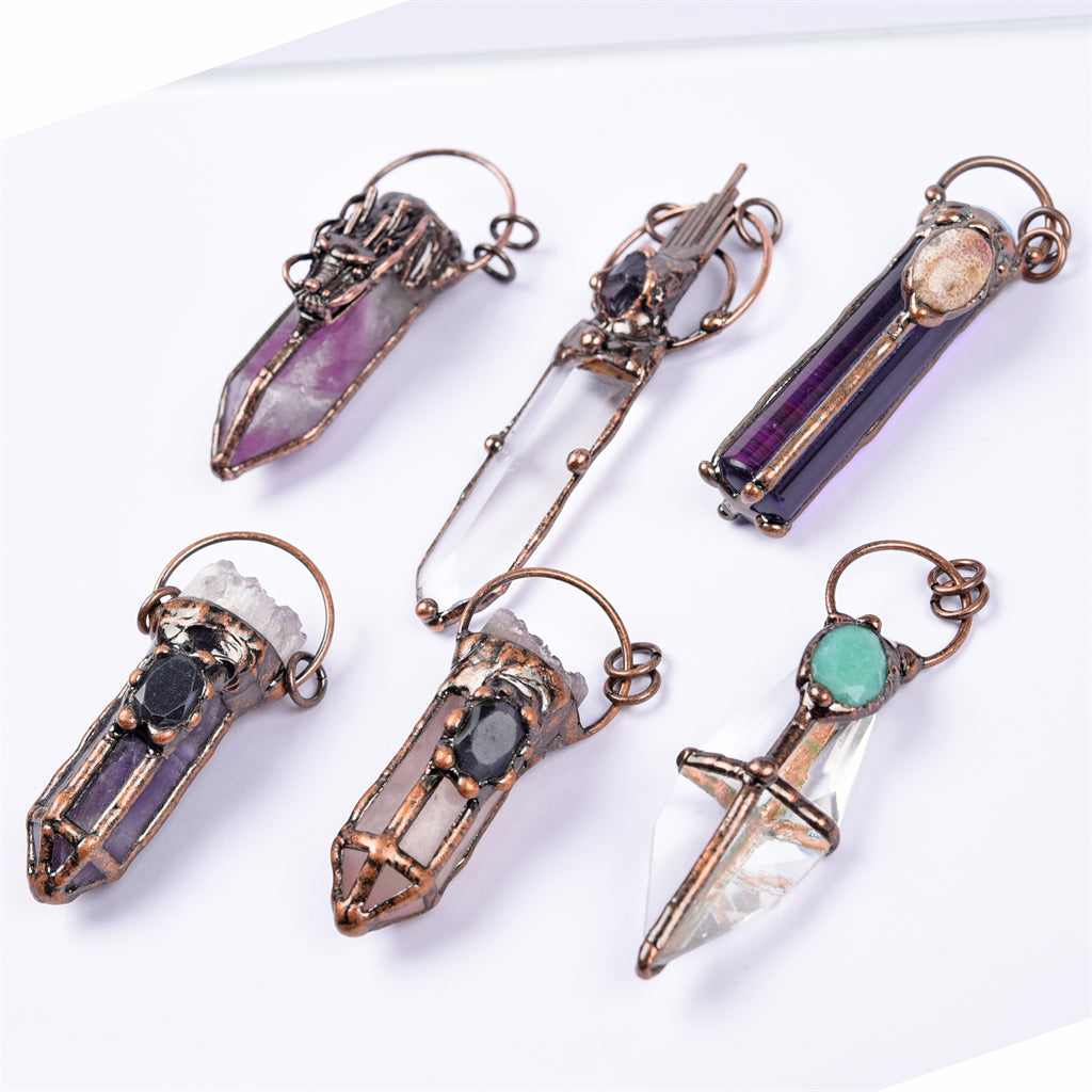 【Hot Sale】 Crystal Cluster point handmade pendent