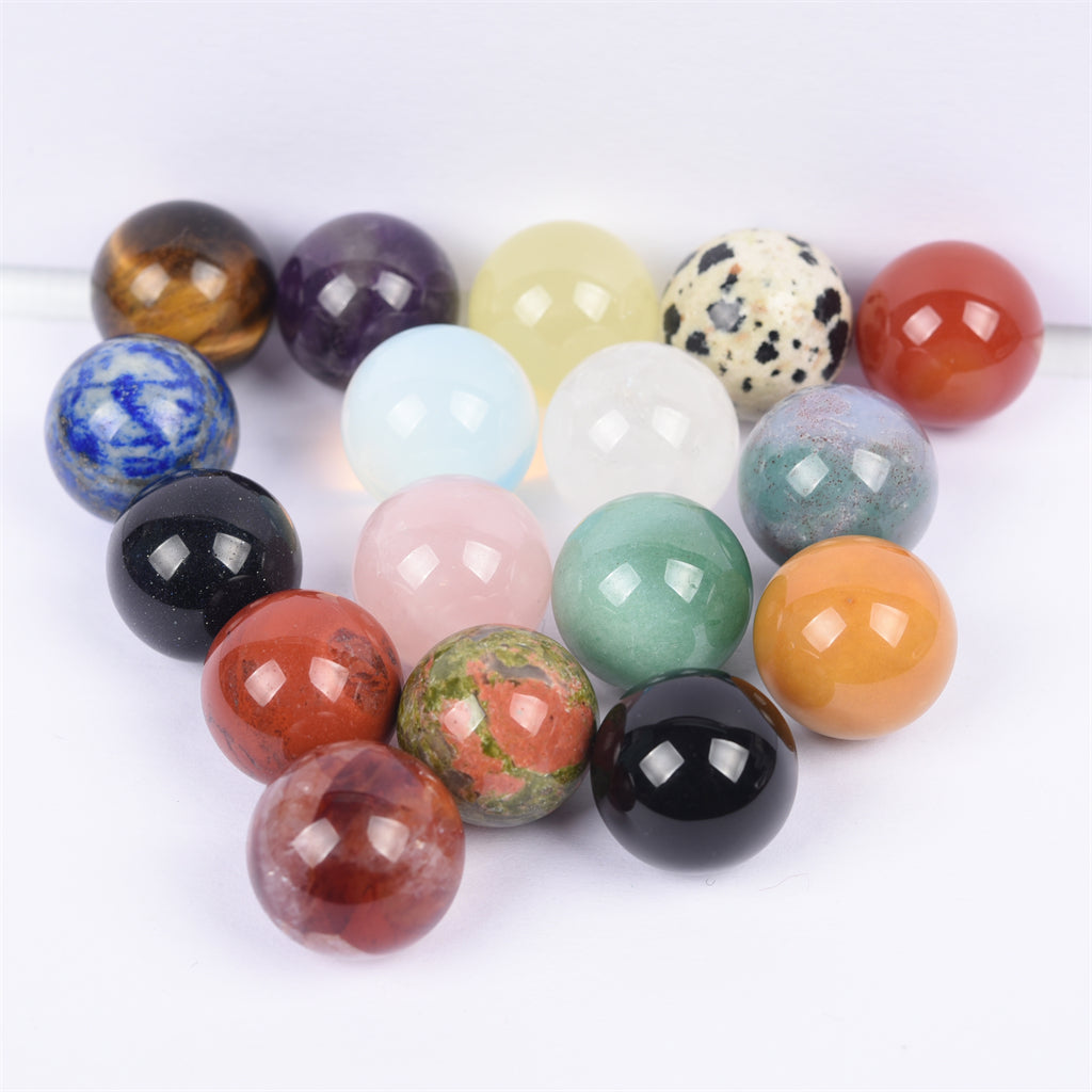 【mini-sfero 15mm】Natura ŝtona sfero Polurita pilko Reikia resaniga ŝtono 