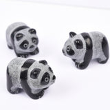 【 obsidian panda】 Healing Crystals Black Obsidian Panda Crystal Carving For sale