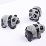 【 obsidian panda】 Healing Crystals Black Obsidian Panda Crystal Carving For sale