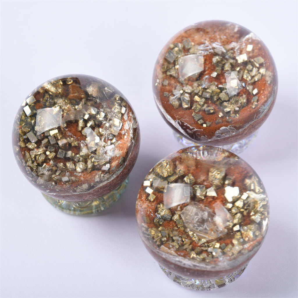 Pyrite Garden quartz sphere