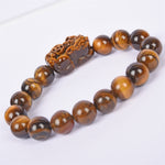 【Tigereye with pixiu carving Bracelet 】Recruit wealth and ward off evil spirits