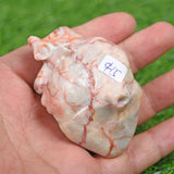 Red vain agate human Heart carving