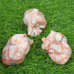 Red vain agate human Heart carving