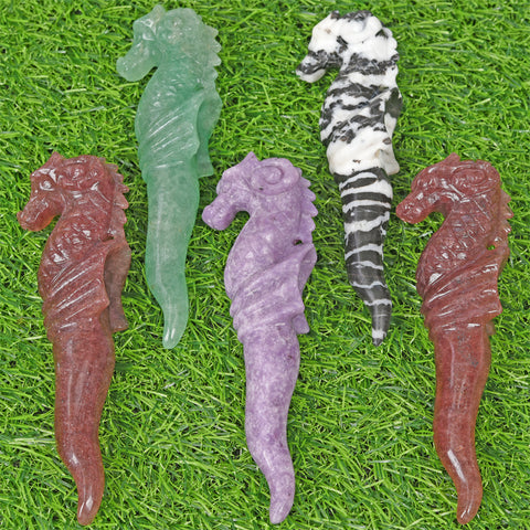 Crystal seahorse wands carving
