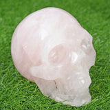 big size rose quartz/clear quartz/fluorite skull