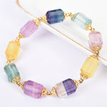 Rainbow Fluorite cube shape beads DIY bracelet