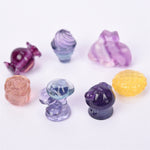 mini size fluorite Plants and others carvings