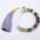 DIY tassel rainbow hetian jade drum beads brecelet