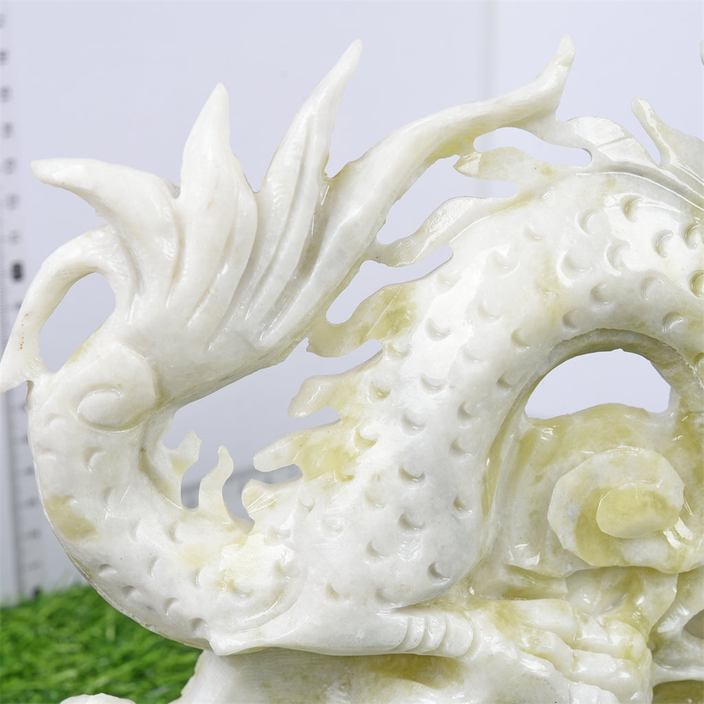 【26-Jul-22】Lemon jade dragon carving