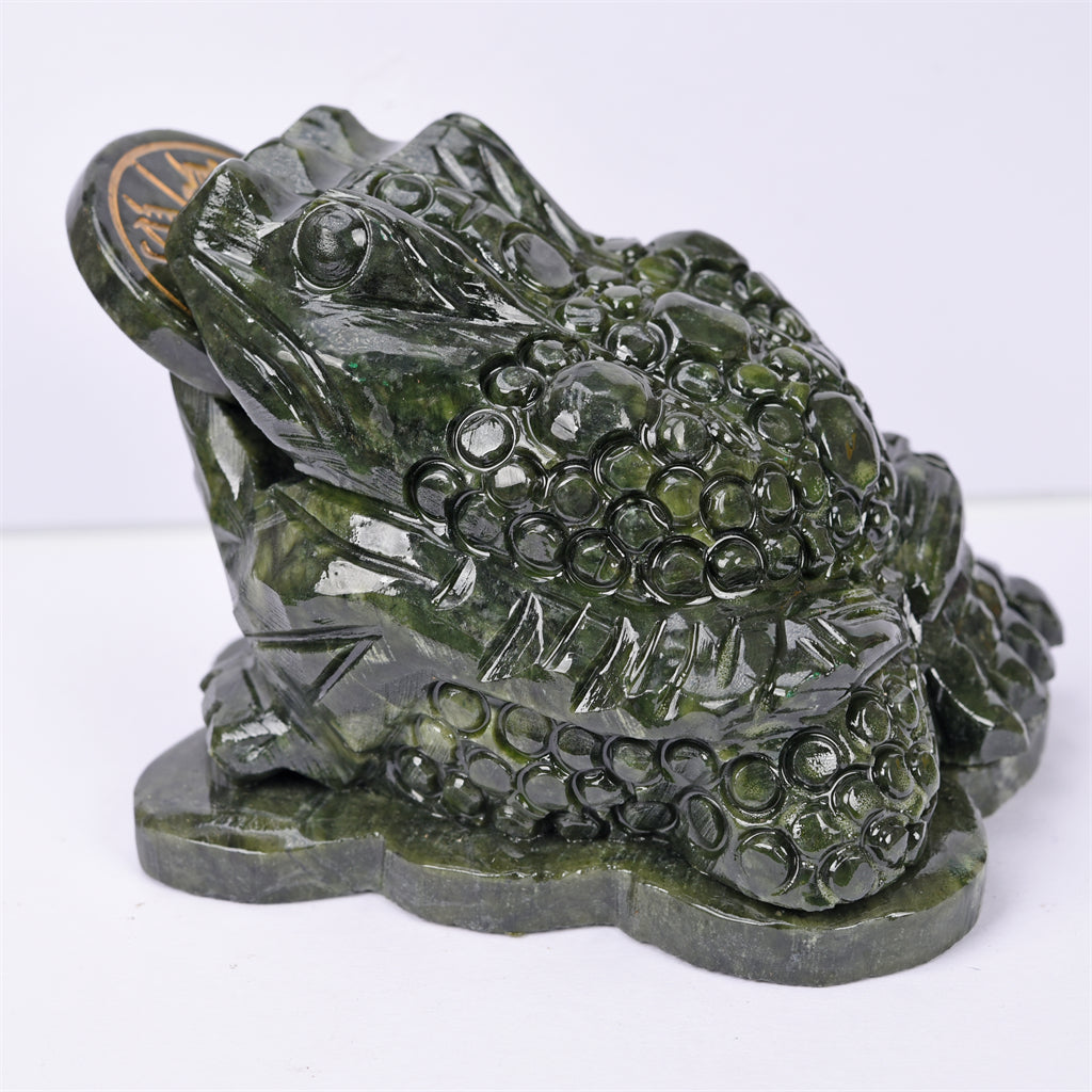 【26-Jul-22】green jade money frog carving