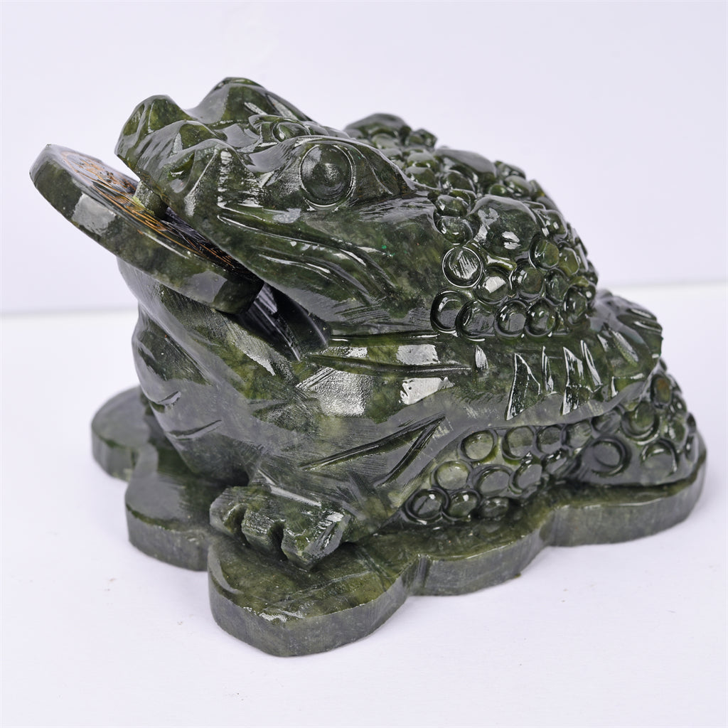 【26-Jul-22】green jade money frog carving