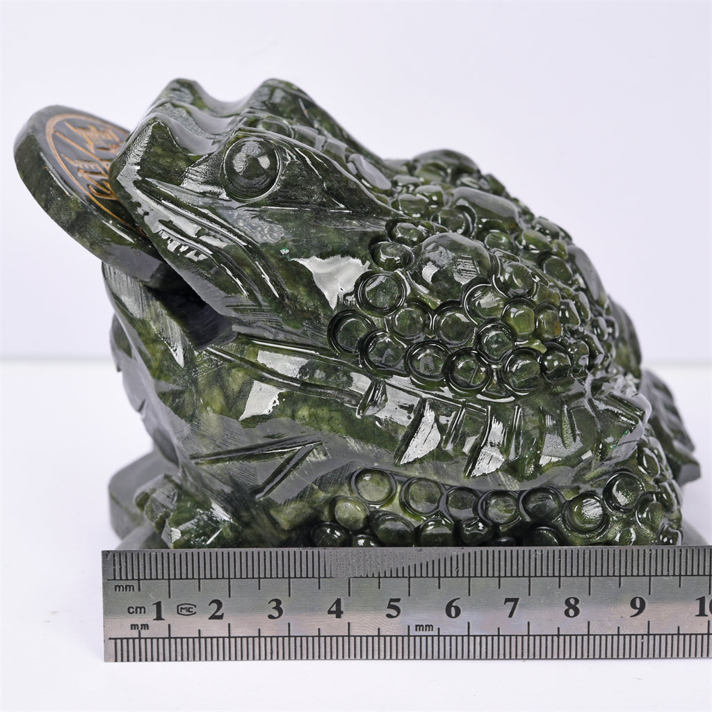 【26-Jul-22】green jade money frog carving