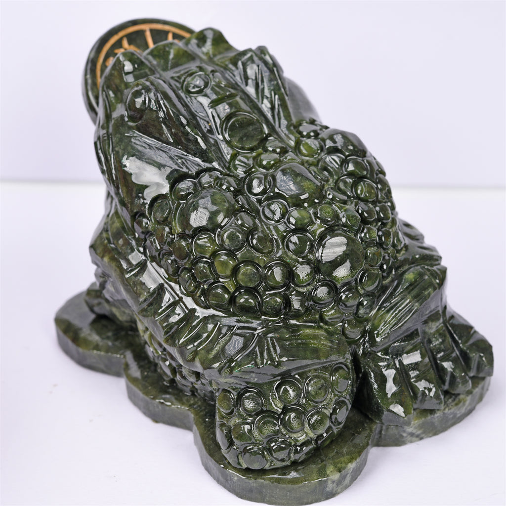 【26-Jul-22】green jade money frog carving