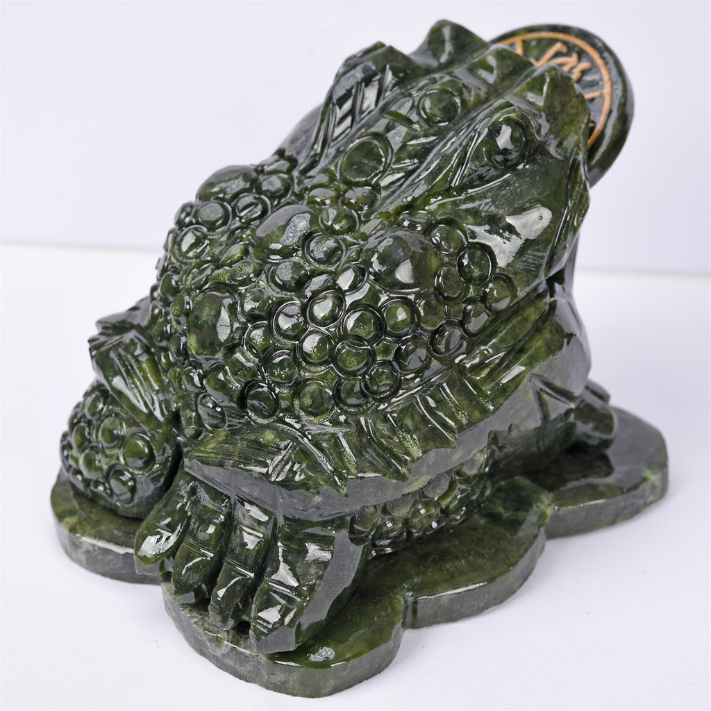 【26-Jul-22】green jade money frog carving