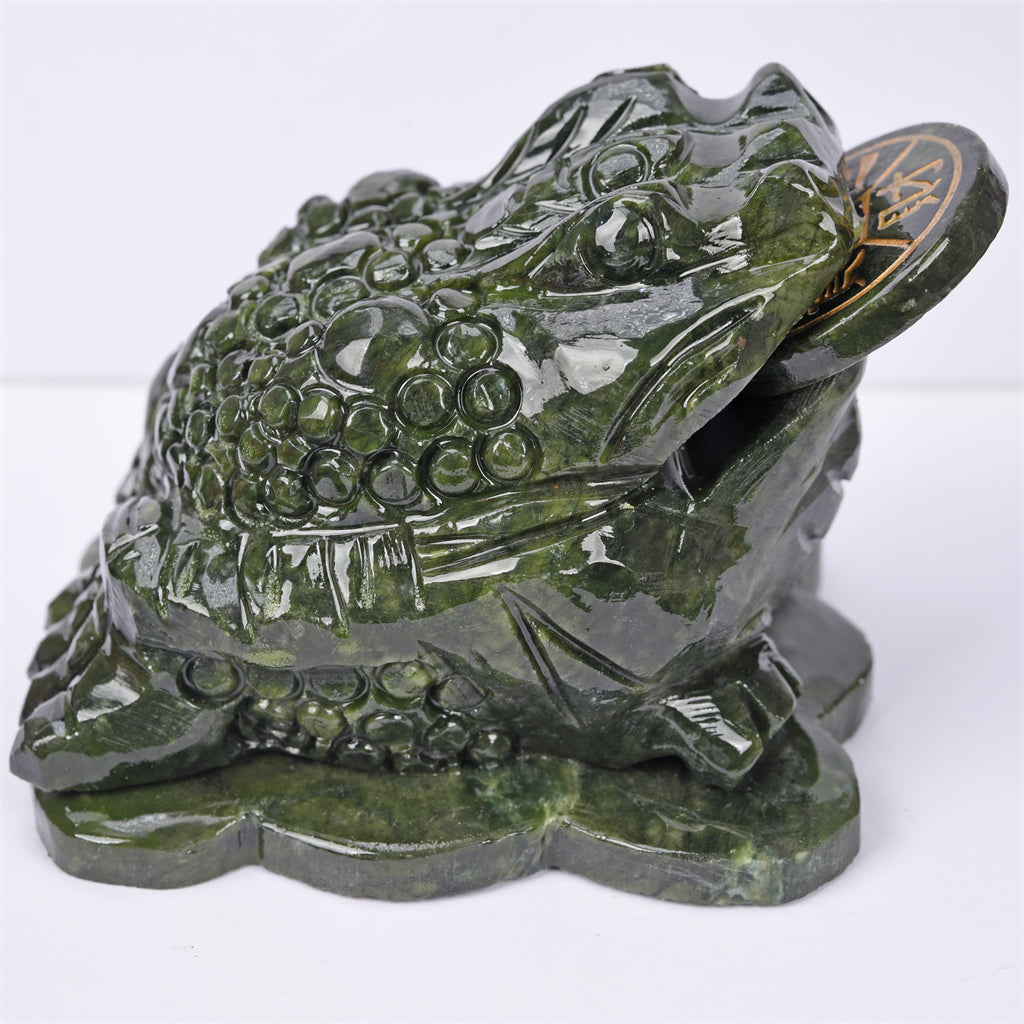【26-Jul-22】green jade money frog carving
