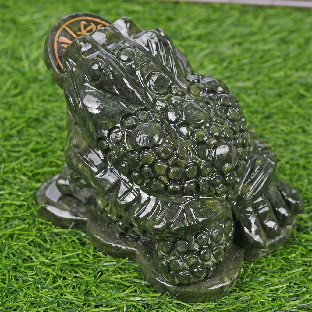 【26-Jul-22】green jade money frog carving