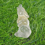1.9 inch Natural quartz wolf carving