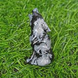 1.9 inch Natural quartz wolf carving