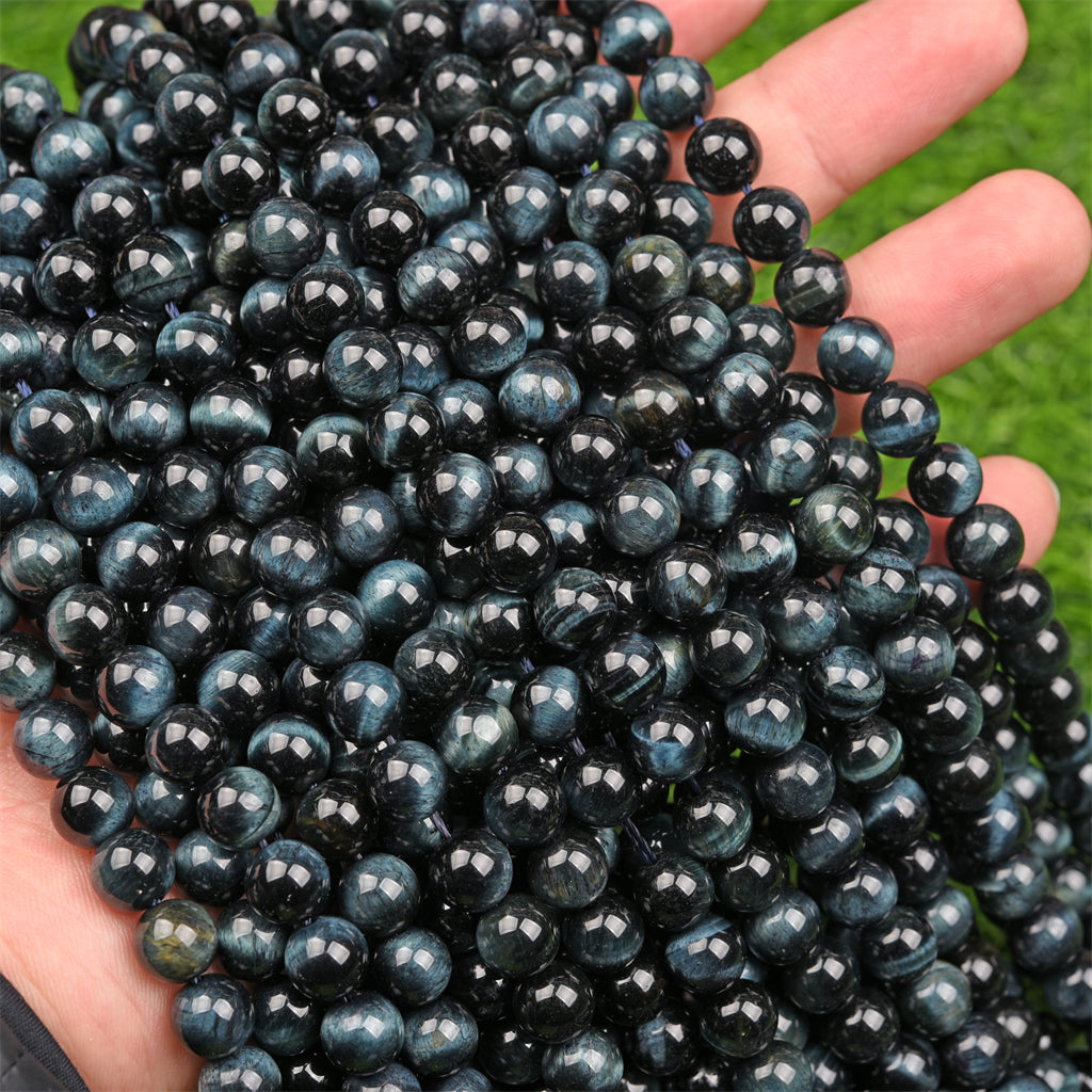 【Loose beads--Blue Tiger Eye Grade A】
