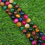 【Loose beads--Aura Rainbow mixed Tiger Eye】-7 color