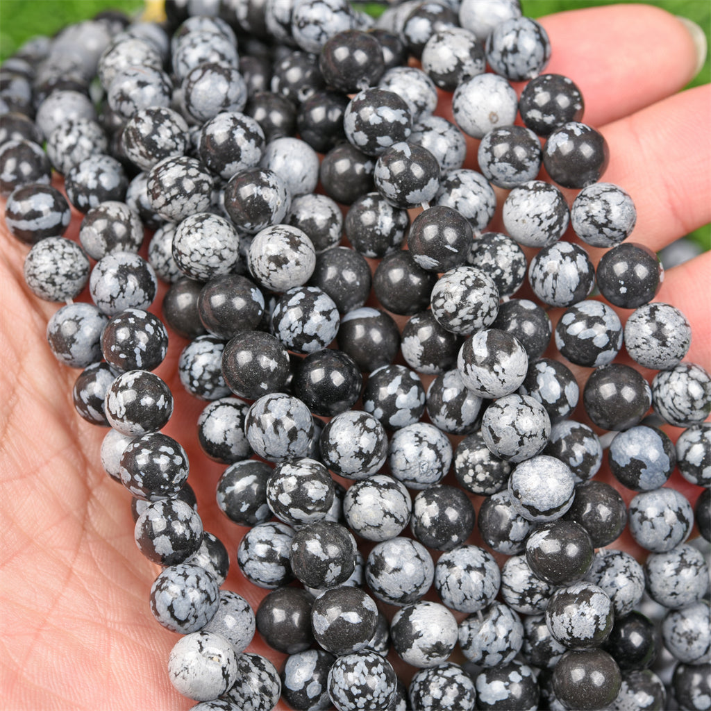 【Loose beads--Snowflake Obsidian】