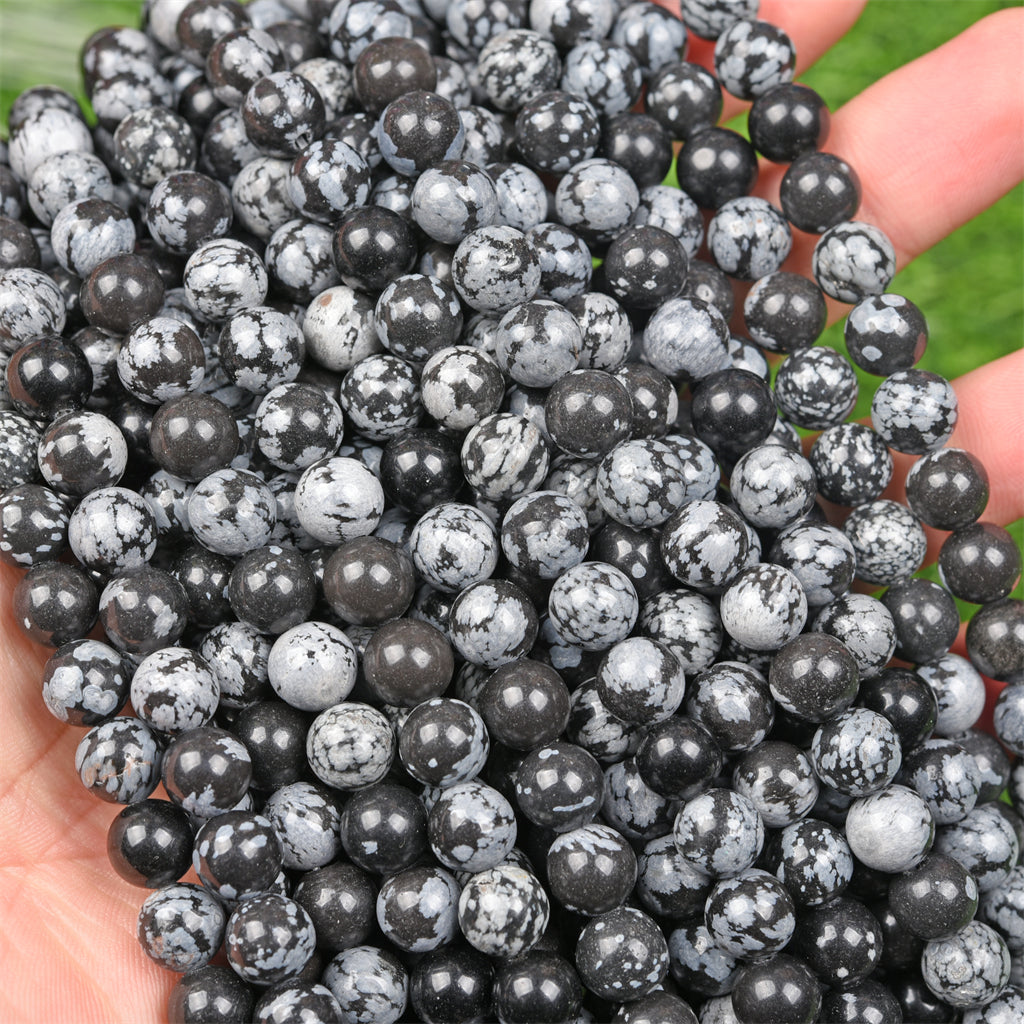 【Loose beads--Snowflake Obsidian】
