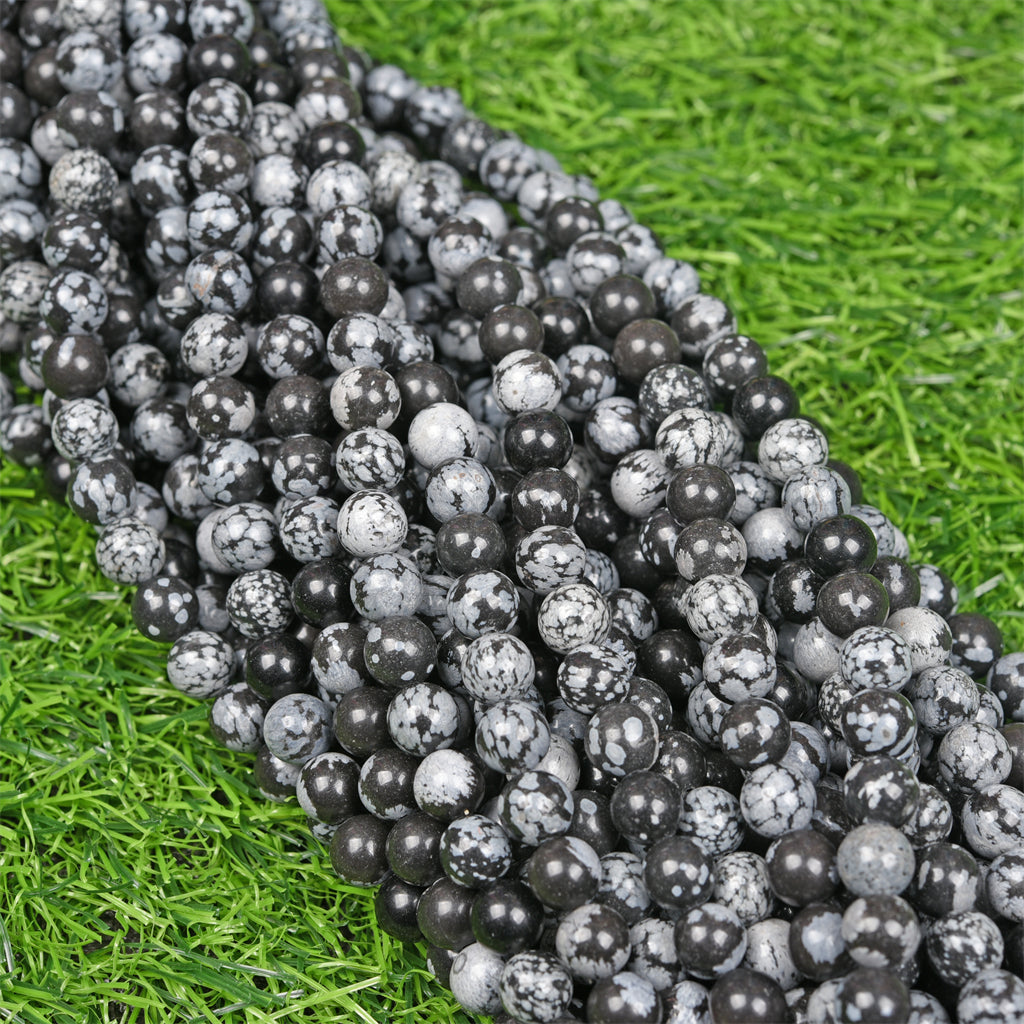 【Loose beads--Snowflake Obsidian】