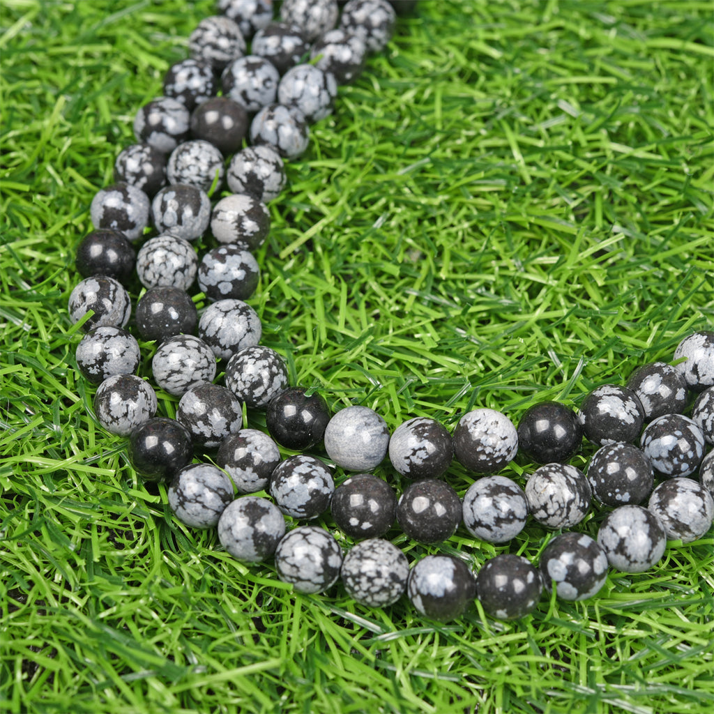 【Loose beads--Snowflake Obsidian】