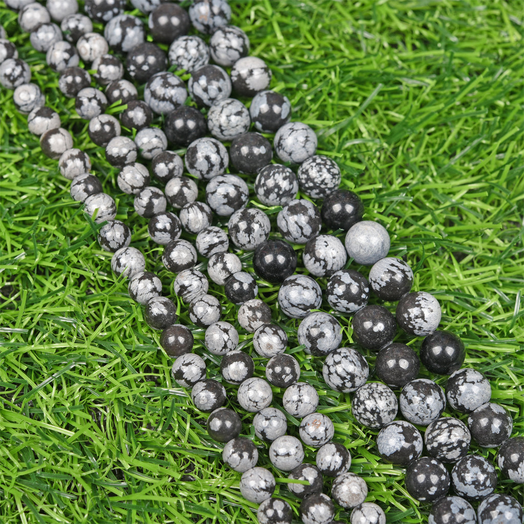 【Loose beads--Snowflake Obsidian】