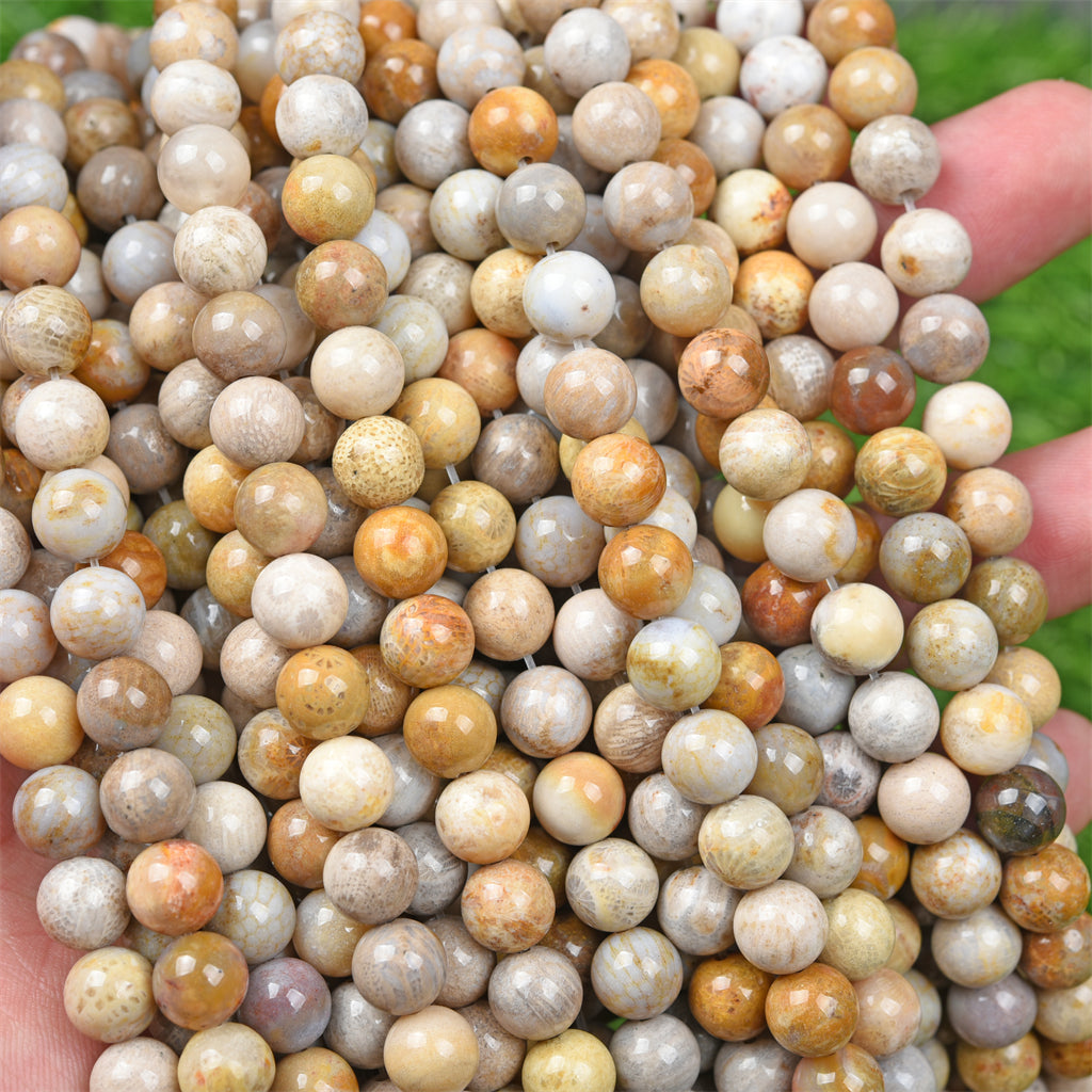 【Loose beads--Coral jade】