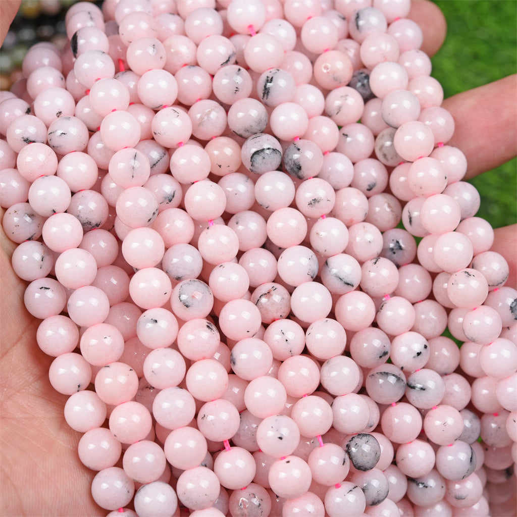 【Loose beads--Pink dendritic agate】